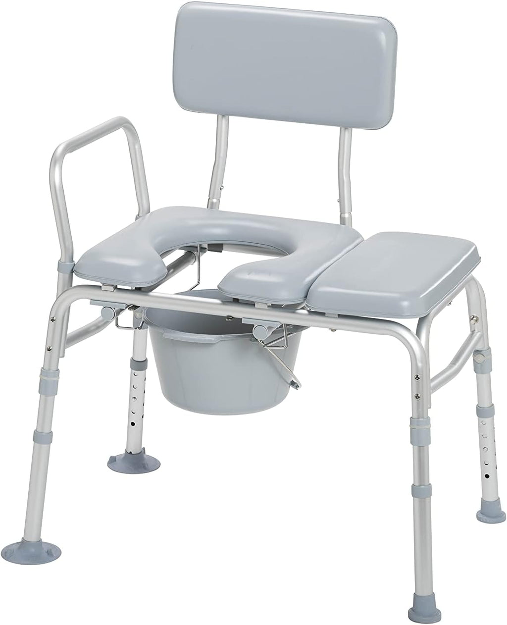 Gray Transfer Bench Commode Chair with Padded Seat Y99781