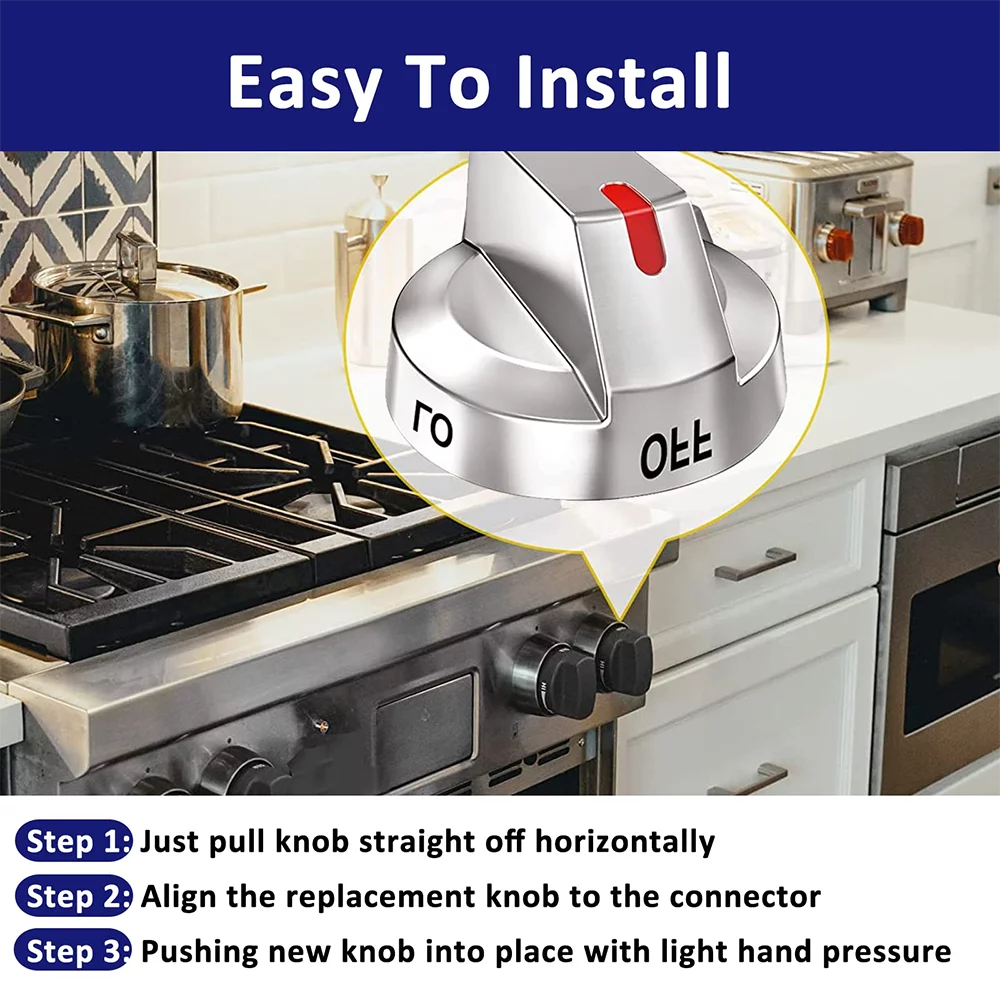 5 Pcs Burner Control Dial Knob for Stove R79576