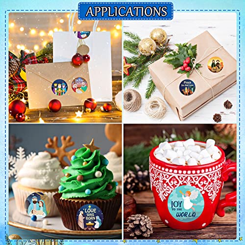 800 Pcs Christmas Religious Stickers, 16 Designs A322