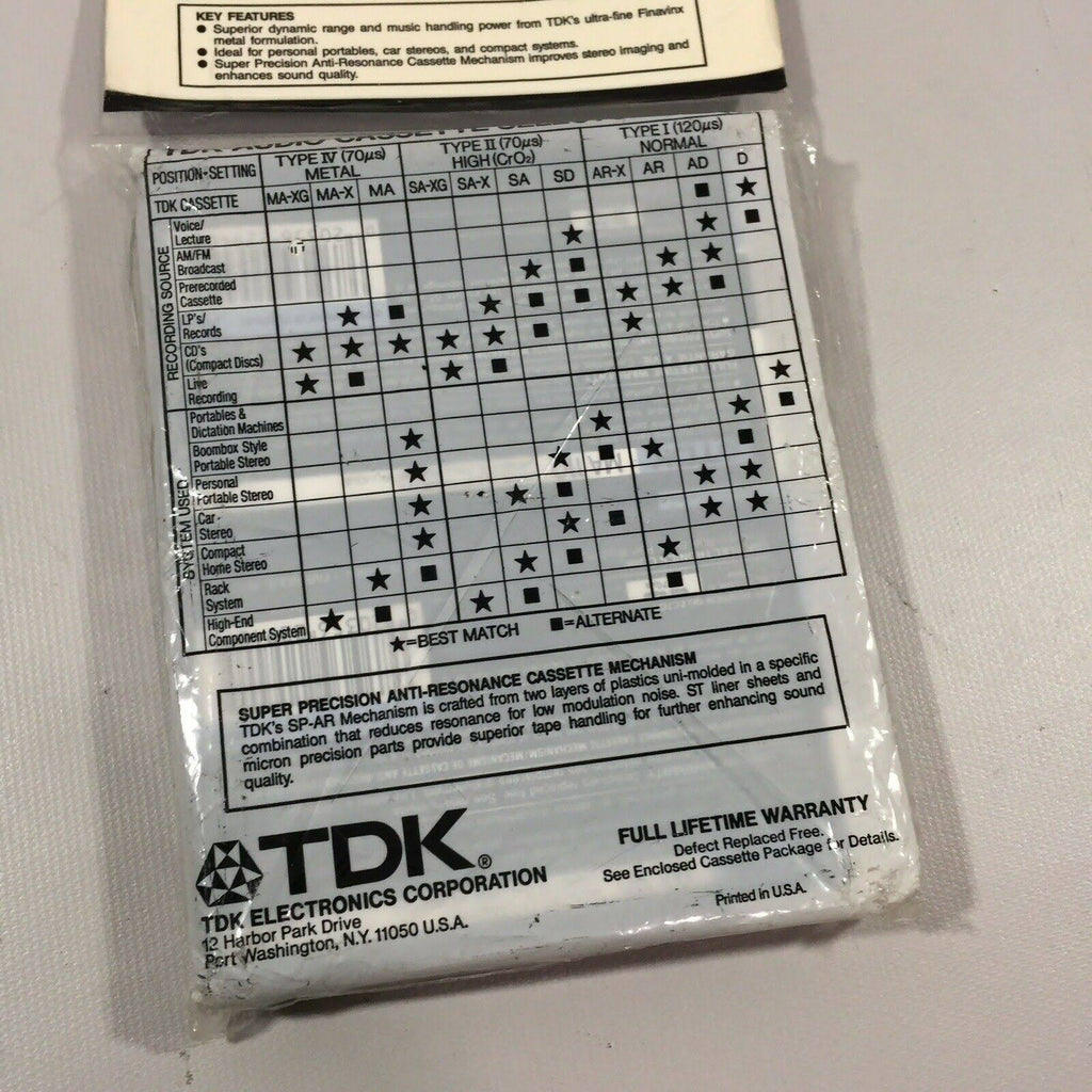 Blank Audio Cassette Tapes Type IV Metal Bias T7852