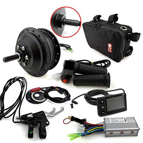 Black Brushless Hub Motor Bicycle Electrified Conversion Kit Y25101
