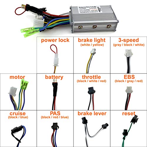 Black Brushless Hub Motor Bicycle Electrified Conversion Kit Y25101