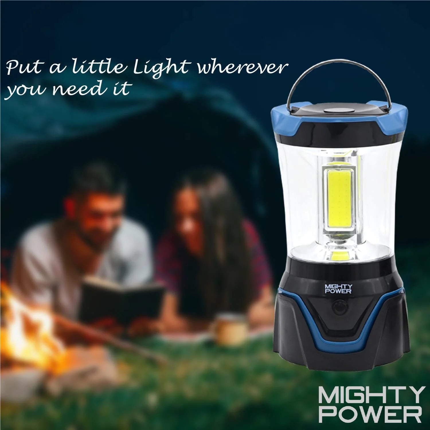 Blue COB LED Camping Lantern, 1500 Lumens R717913