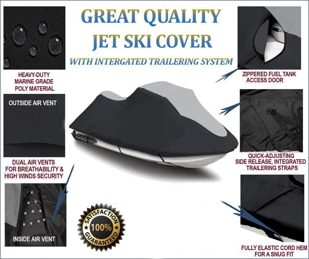 Black/Grey 600D Jet Ski Cover I9272