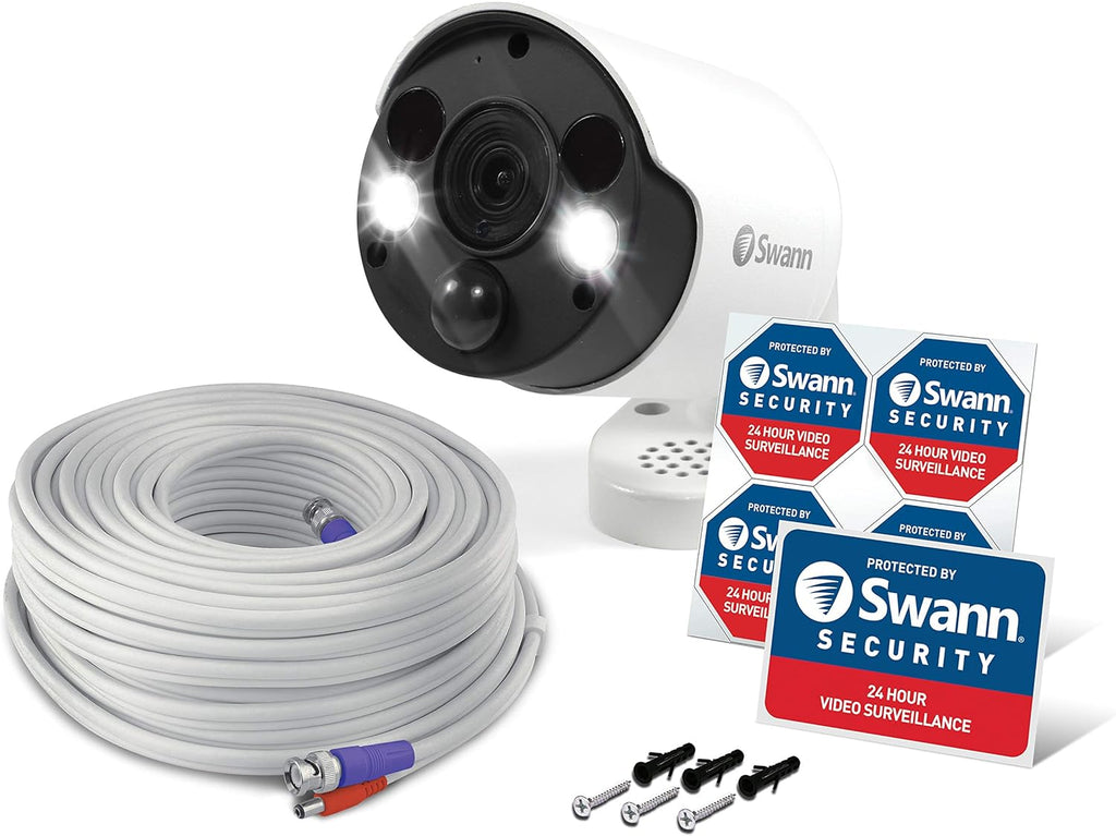 4K Ultra HD Wired Bullet Security Camera with Color Night Vision and Siren H101