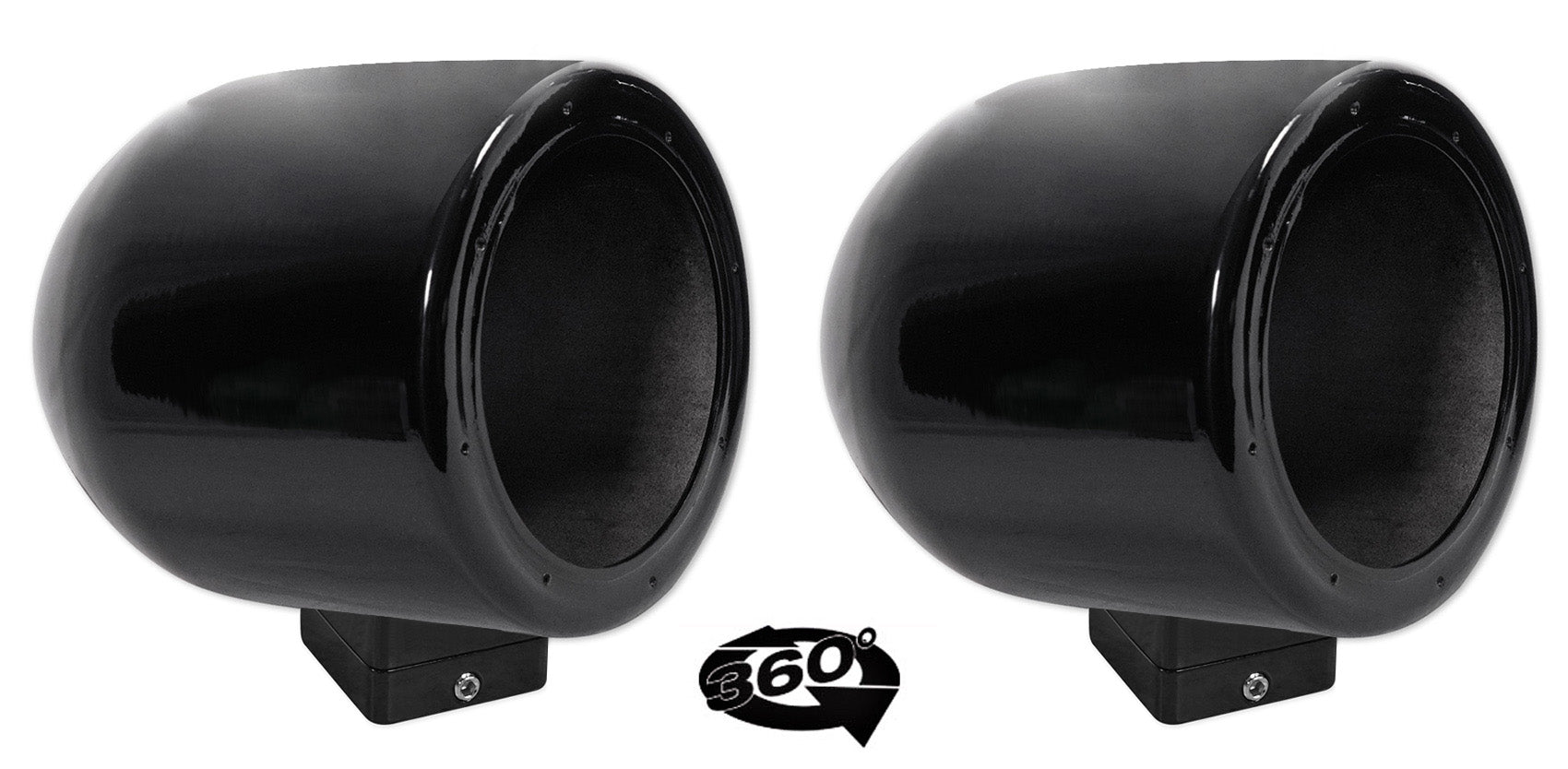 6.5" 360° Swivel Black Aluminum Surface Mount Speaker Pods P211972
