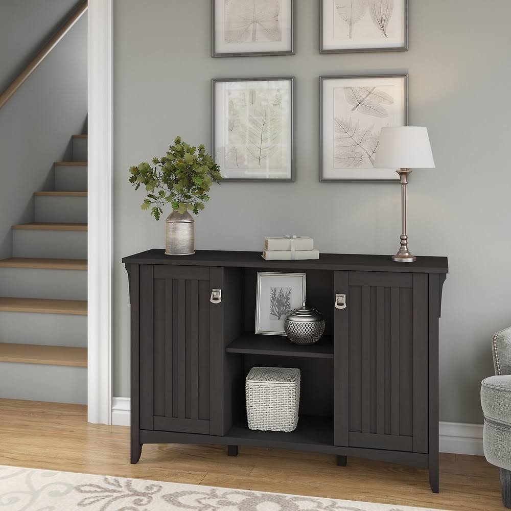 Black Accent Storage Cabinet with Doors X2154