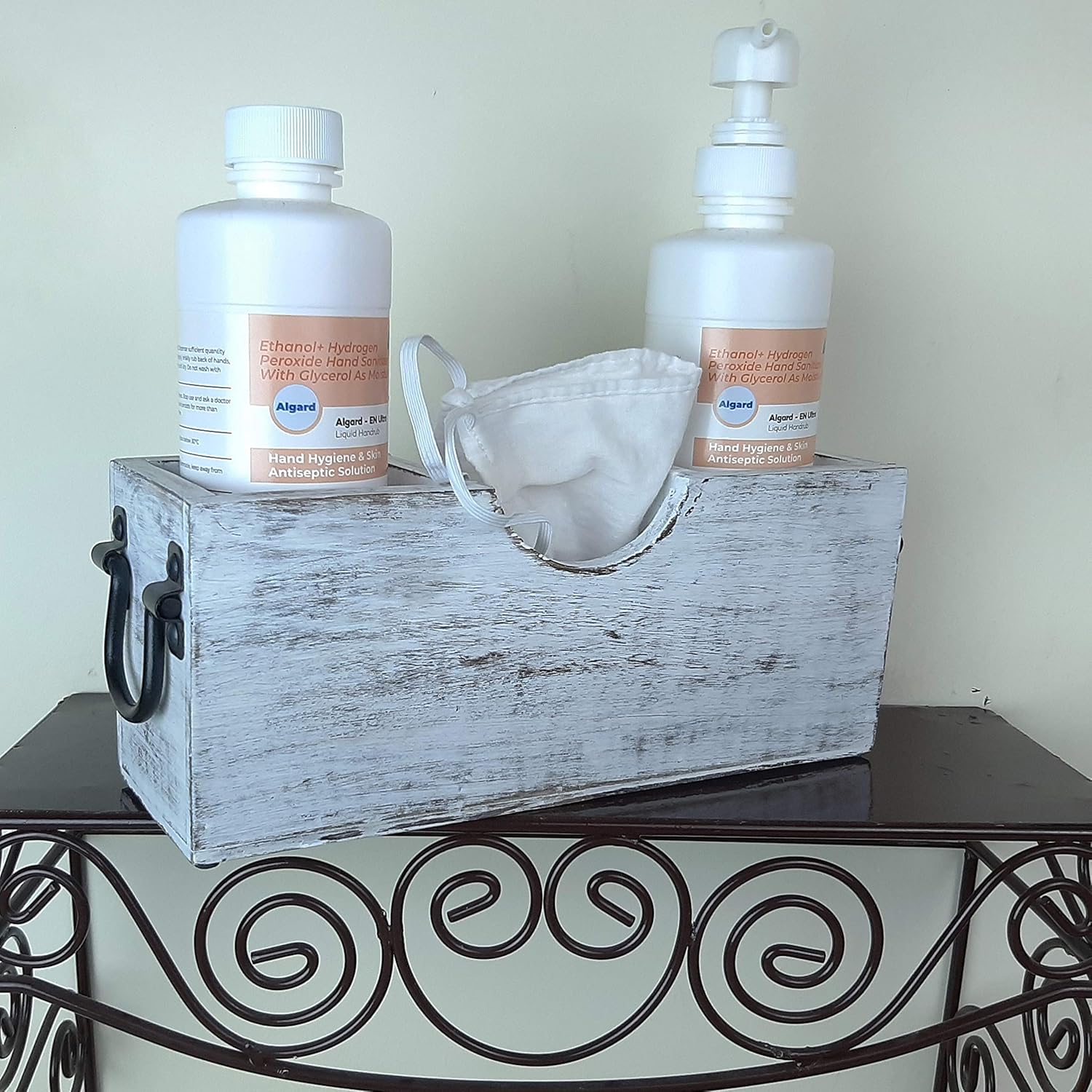 White Wood Silverware Holder Caddy E9808