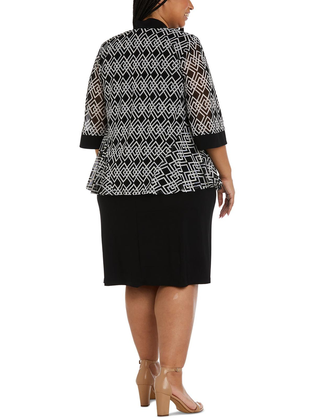 Plus Size Work Midi Shift Dress M5009