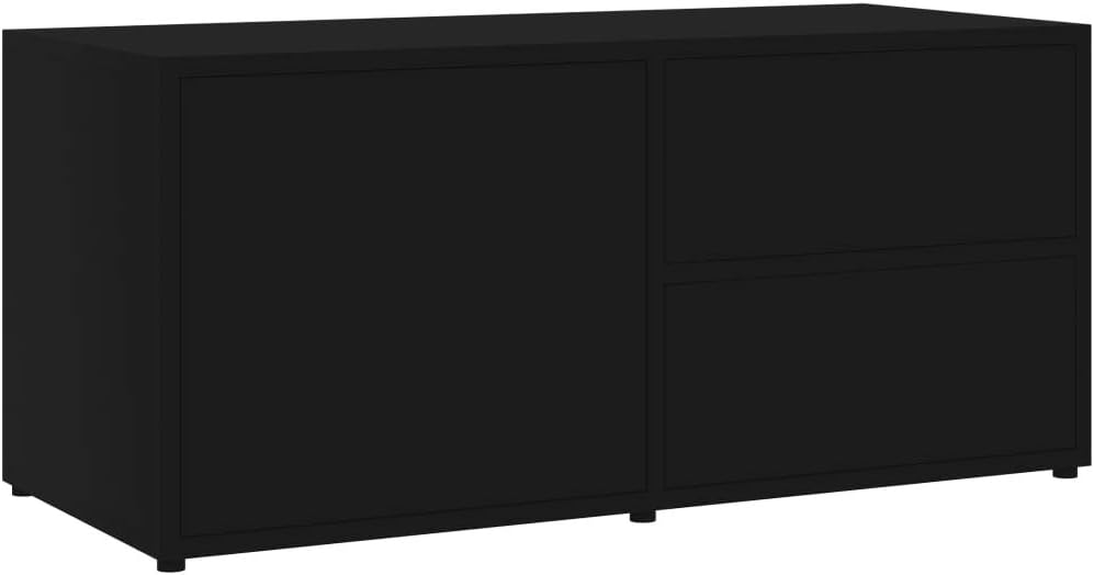 Gray Chipboard TV Cabinet with Drawer Q490
