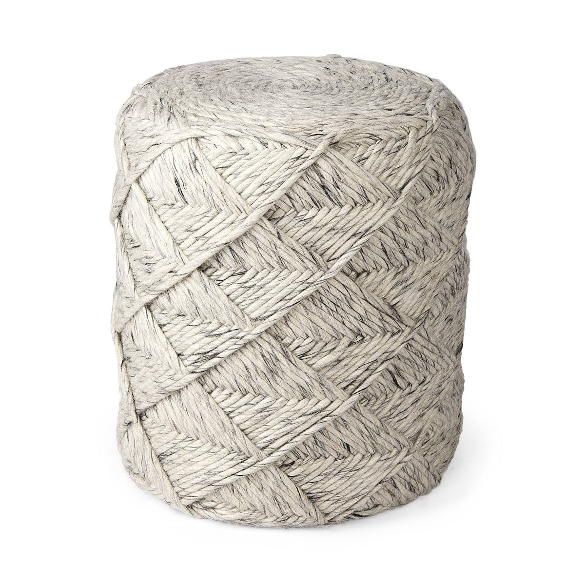 Woven Wool Pouf J267540