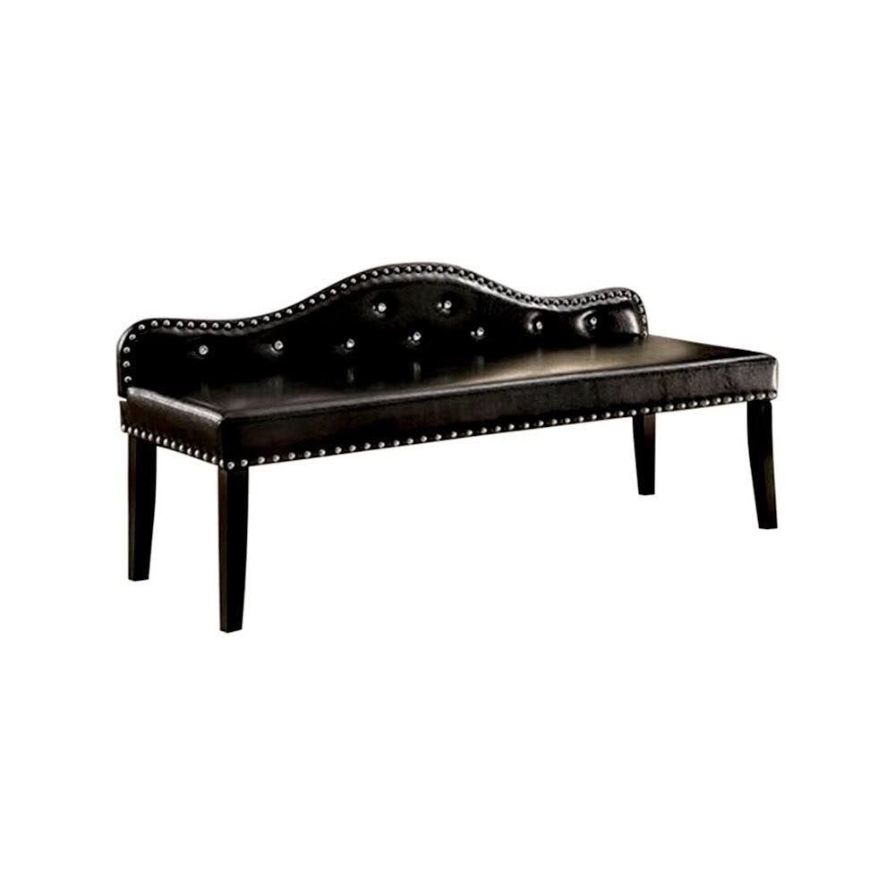 Black Finish Contemporary Bench O38079