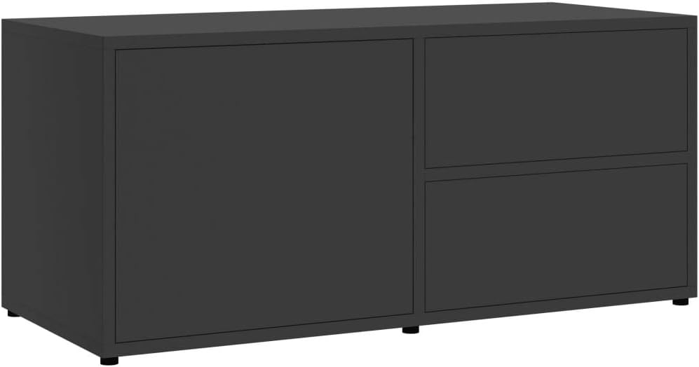 Gray Chipboard TV Cabinet with Drawer Q490