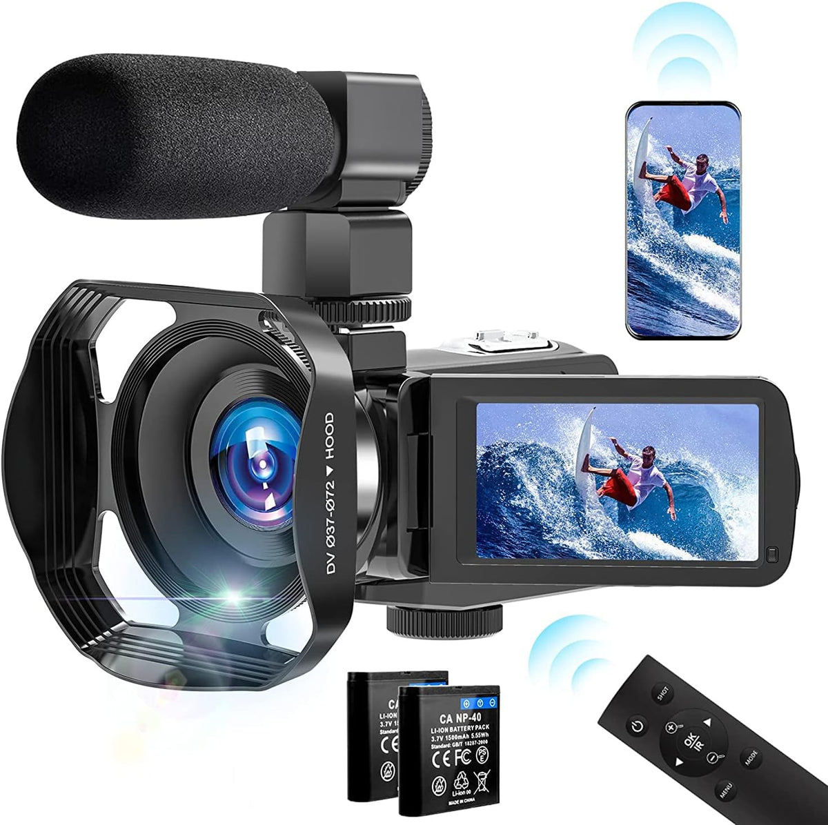 4K 30FPS 56MP WiFi IR Night Version Vlogging Camera with Microphone C929738