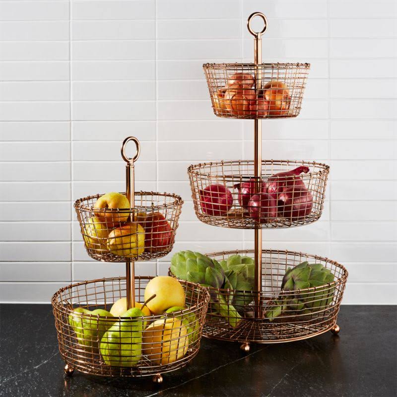 3-Tier Copper Fruit Basket Y6792