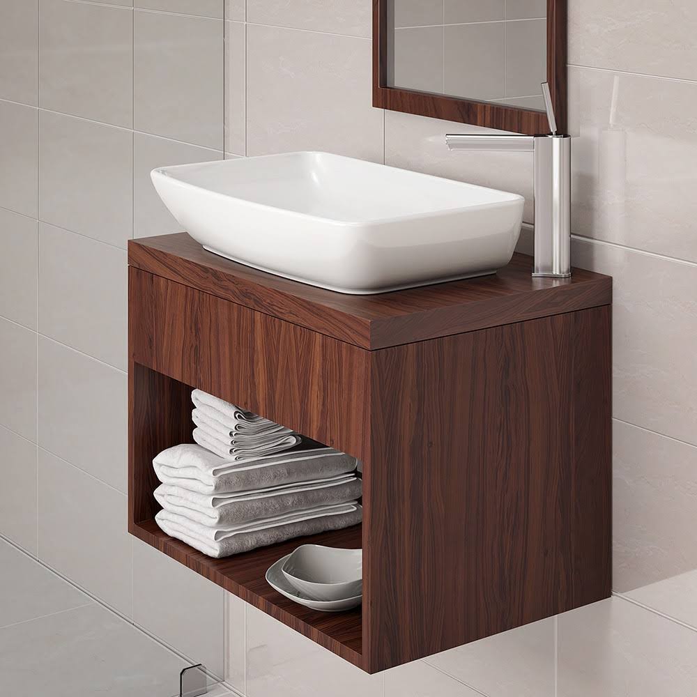 White Rectangular Vessel Sink Q600684