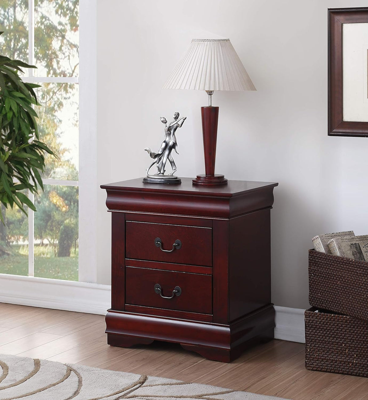 Cherry Wood 5 Drawer Chest Side Table P46204