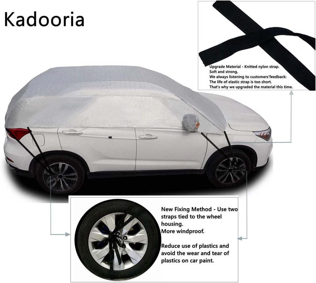 Half Car Cover Waterproof Windproof Dustproof Windshield Cover Pack of 2 F457188