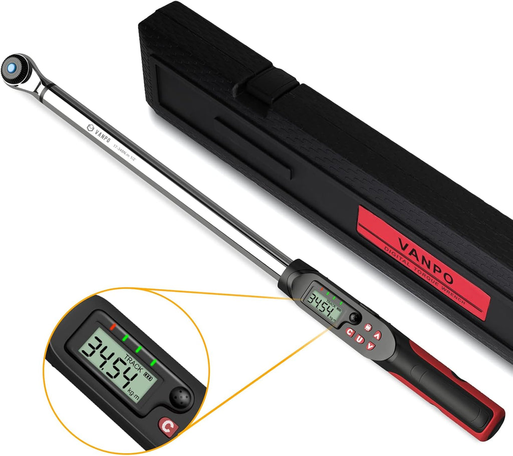 1/2-Inch Drive Digital Torque Wrench Set with Buzzer & LED Indicator R701906